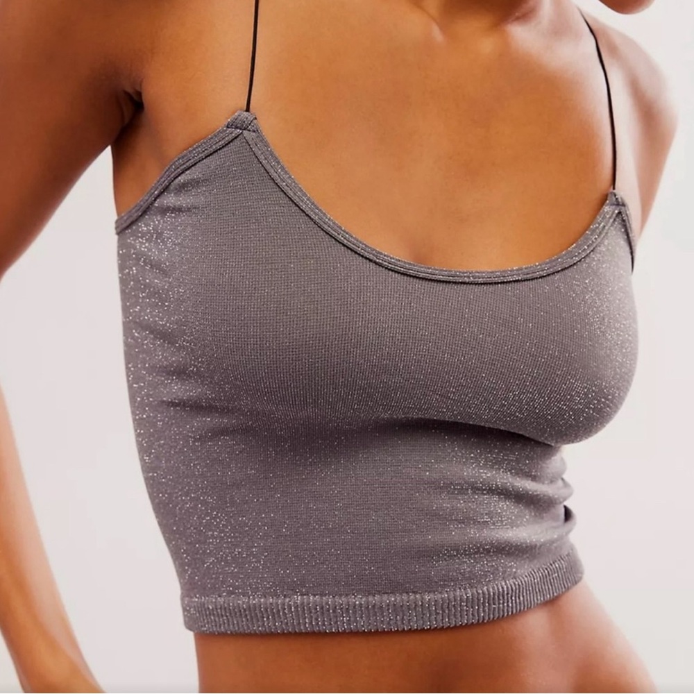 NWOT Free People Lurex Skinny Strap Seamless Brami